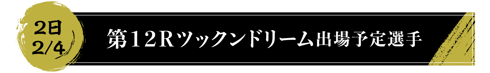 2日 2/4 第１２Ｒツックンドリーム出場予定選手